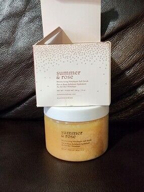 New Summer & Rose Moisturizing Himalayan  Salt Scrub 12oz